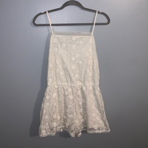 aerie white lace romper